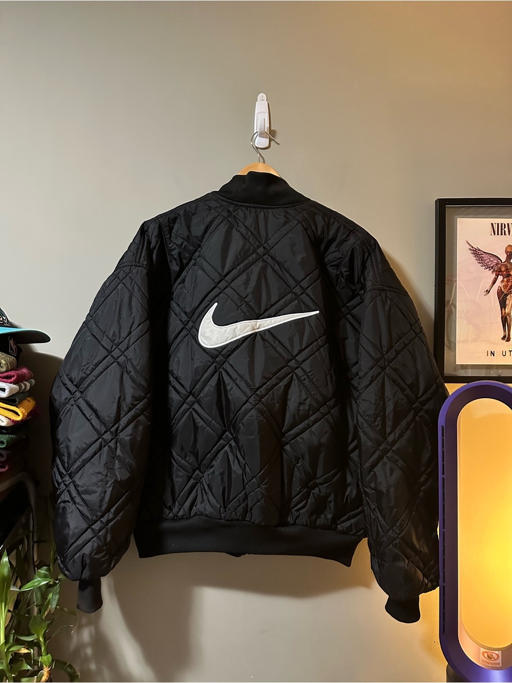 Vintage Nike Reversible Quilted Bomber Jacket